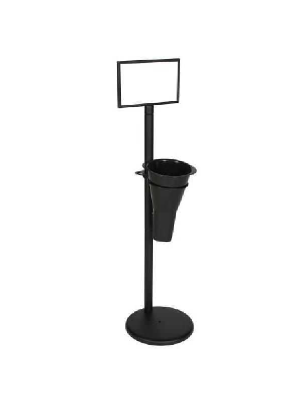 Floral stand sign frame & (1) vase (black)