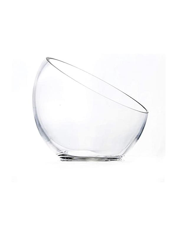 Glass Slant Cut Bubble Vase