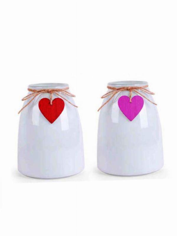 Glass container Wooden Heart 