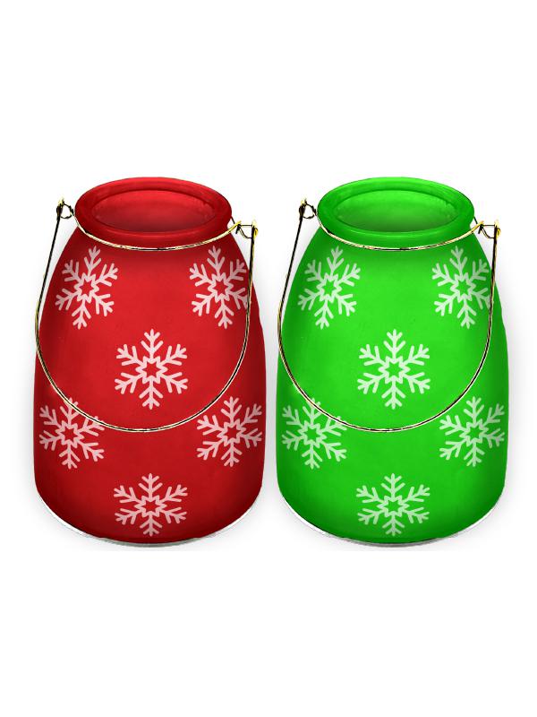 WINTER - Snowflakes Glass Handle Vases