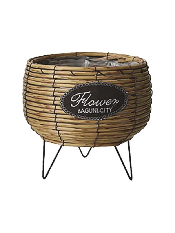 Woven Rattan Pot With Stand